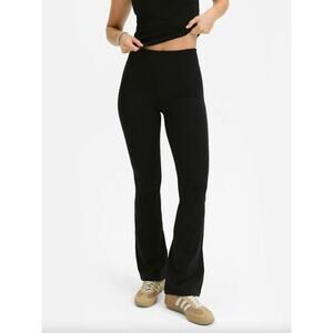 MATE the Label Organic Stretch Bootcut Pant Jet Black Small Flare Legging Lounge